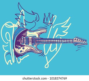 Funky guitar graffiti