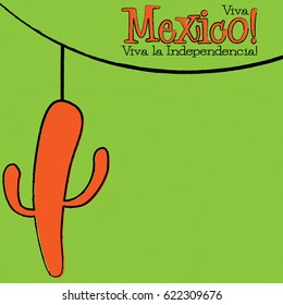Funky hand drawn cactus card in vector format.