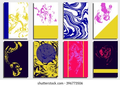 Funky hand drawn card templates. Poster, invitation, business cards, banners bright and colorful design