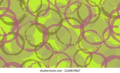 Funky hand drawn circle stamps textile print. Circular blob overlapping elements vector seamless pattern. Paint texture circle stamps textile design.