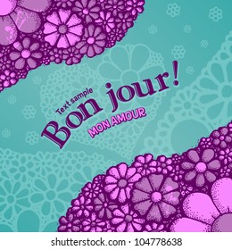 Funky hand drawn flower bAckground, hand drawn