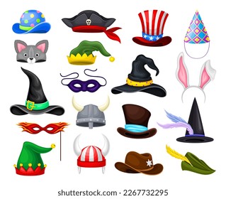 Funky Hats for Masquerade Party Performance Big Vector Set