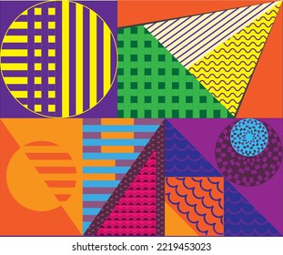 funky patrones altamente saturados moderno atractivo moda de colores vivos