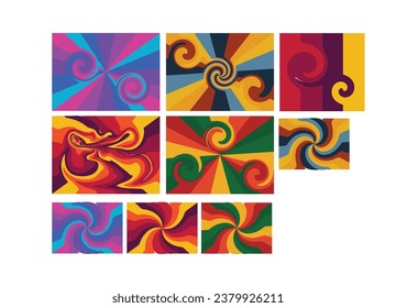 funky hippie style background color palette set
