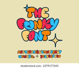 Funky hipster Designer font set in vector format