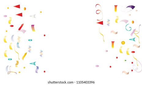 Funky Hipster Party Tinsel Vector Foil Confetti Bang, Boom Foil Frame Explosion, Blast, Burst, New Year, Christmas, Birthday Celebration. Winter Holidays Blue, Yellow Gradient Tinsel Confetti