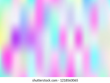 Funky Hologram Gradient Vector Background.Blurred Rainbow Colors Mesh Texture.Fairy Tale Magic Vector Design. Blur Pinky Turquoise Violet Yellow Shiny Gradient. Holographic Fluid Stains Vector Design