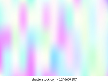 Funky Hologram Gradient Vector Background.Blurred Rainbow Colors Mesh Texture.Fairy Tale Magic Vector Design. Blur Pinky Turquoise Violet Yellow Shiny Gradient. Holographic Fluid Stains Vector Design