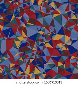 Funky Intricate Techno Confetti Colorful Filled Triangles Texture Seamless Repeat Vector Pattern Bright Rainbow Colors. Abstract, Geometric, Detailed. Random Design. Generative Art made with code.