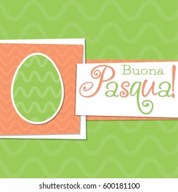 Funky Italian Easter egg card in vector format. Words translate to "Happy Easter'