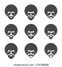 Funky male in sunglasses with Afro hair