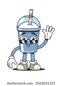 Funky milkshake sweet drink character