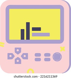 Ilustración de elementos retro de la consola de minijuegos Funky 