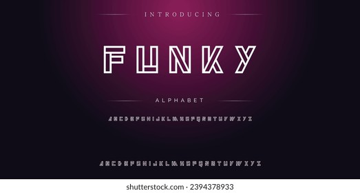 Funky Modern Bold Font. Sans Serif Font. Regular Italic Uppercase Lowercase Typography urban style alphabet fonts for fashion, sport, technology, digital, movie, logo design, vector illustration