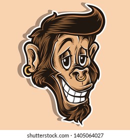 funky monkey logo and vector