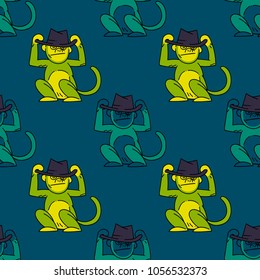 Funky monkey seamless pattern. Original design for print or digital media.