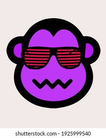 Funky Monkey with sunglasses retro logo