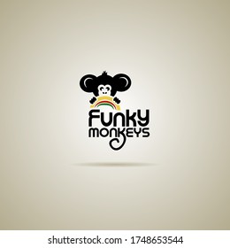 Funky Monkeys - fun and youthful vector logo concept for various businesses.