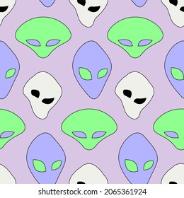 Funky extraterrestres multicolores sin fisuras de patrones de arte vectorial.