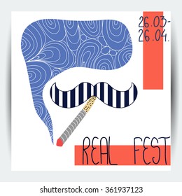 Funky music festival. Flyer, invitation, poster template
