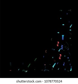 Funky Music Party Tinsel Vector Foil Confetti. Bang Foil Border Fireworks Explosion, Blast, Burst, New Year, Christmas, Birthday Celebration. Winter Holidays Red, Green Gradient Tinsel Confetti