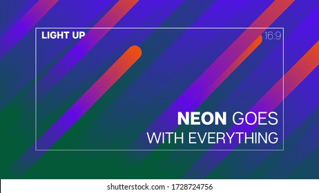 Fondo del vector de mezcla de neón funky. Fluid Neon Bright Trendy Landing Page. Superposición de color Noble Perlente. Pancarta horizontal vibrante y colorida de moda. Tapa de mezcla de neón gradiente frío Vivid 80.