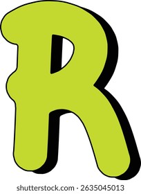 Funky Neon Green Letters and Numbers