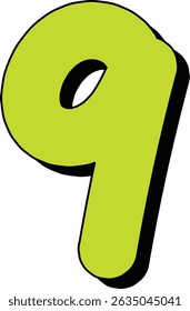 Funky Neon Green Letters and Numbers