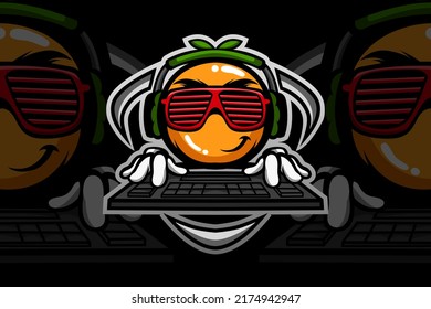 Funky Orange Gaming Mascot Logo
