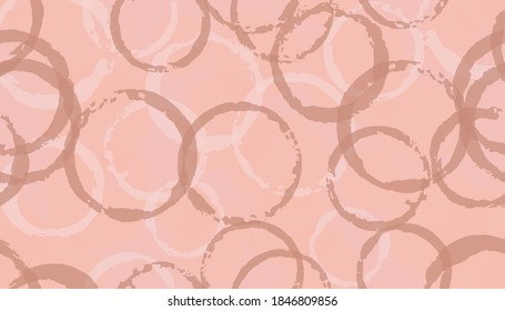 Funky painted circles geometry fabric print. Round shape blot overlapping elements vector seamless pattern. Brush stroke circles geometry fabric seamless.