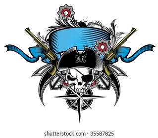 funky pirate skull elements