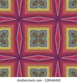 Funky pop art disco pattern in vector art with optic and psychedelic illusion due to two lacy textures on top of each other, seamless