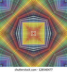 Funky pop art disco pattern in vector art with optic and psychedelic illusion due to two lacy textures on top of each other, seamless
