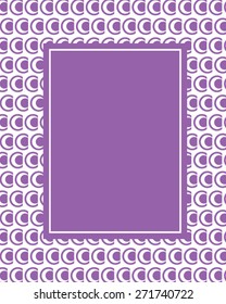 Funky Purple Patterned Vector Frame and Invitation Template