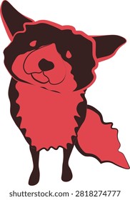 Funky Quirky Red Fox Vector Illustration