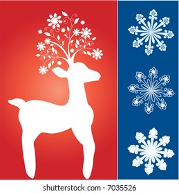 funky reindeer with fun snowflake tree antlers