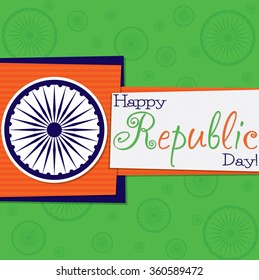 Funky Republic Day card in vector format.