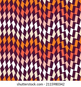 Funky Retro Abstract Zigzag Geometric Seamless Pattern Trendy Chic Colors Fashion Design Dark Purple Background