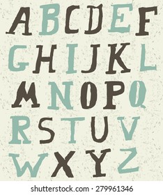 funky retro alphabet in vector