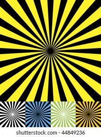 Funky retro background set cmyk