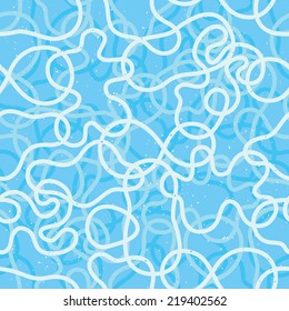 Funky retro blue lines seamless vector pattern
