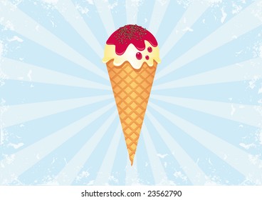 Funky Retro Ice Cream 1. All elements are on separate layers and can be easily edited.