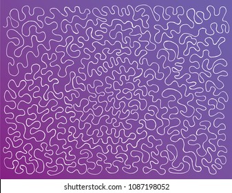 A funky retro inspired continuous line pencil drawing knocked out over a gradient background. Vectorized and easy to edit. Inspired by nature.
