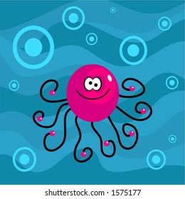 funky retro octopus