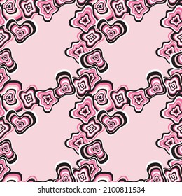 Funky Retro Psychedelic Curvy Swirls Phone Case Background Stationary Fashion Textile Repeat Seamless Pattern
