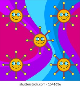 funky retro sun background