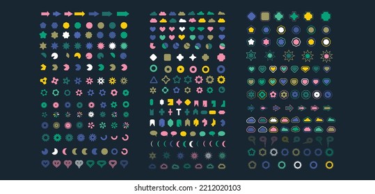 Funky Retro Trendy elementos decorativos vectoriales y formas