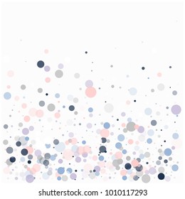Funky Romantic Confetti, Hipster Wedding Vector Texture. Valentine, Birthday Party, Christmas Celebration Flying Circles, Magic Falling Dots Background. Love, Romance Elegant Confetti Frame.
