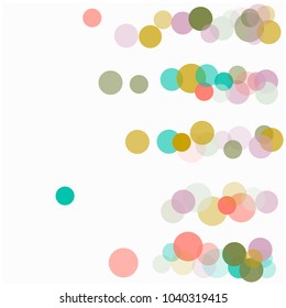 Funky Romantic Confetti, Hipster Wedding Vector Texture. Valentine, Birthday Party, Christmas Celebration Flying Circles, Magic Falling Dots Background. Cool Love, Romance Elegant Confetti.