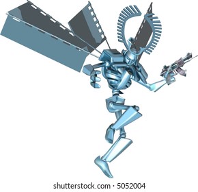 Funky samurai robot A cool futuristic manga style samurai robot